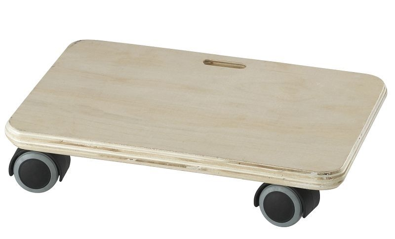 Aide au transport Dörner + Helmer Quattro-Soft 290x190 mm panneau de contreplaqué multiplex 18 mm double roulettes parquet TPE 40 mm capacité de charge 80 kg 2906812