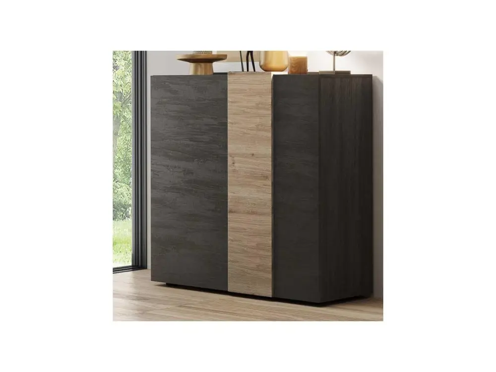 Argentier 2 portes Gris/Chêne naturel - BOLZANO