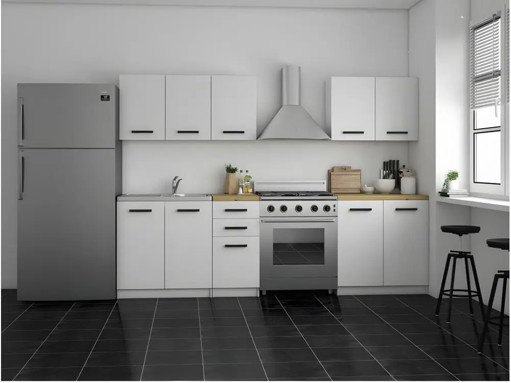 ANINE | Cuisine Complète Modulaire + Linéaire L 200 cm 6 pcs | Plan de travail INCLUS | Meubles armoires cuisine